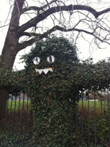 a scarecrow made of ivy