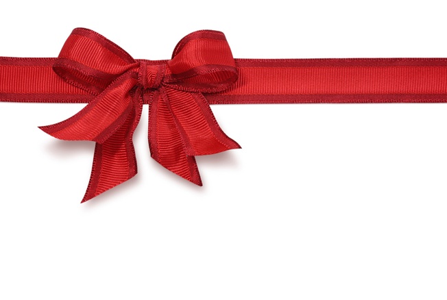 a red ribbon with a bow