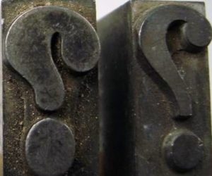 a close-up of a question mark