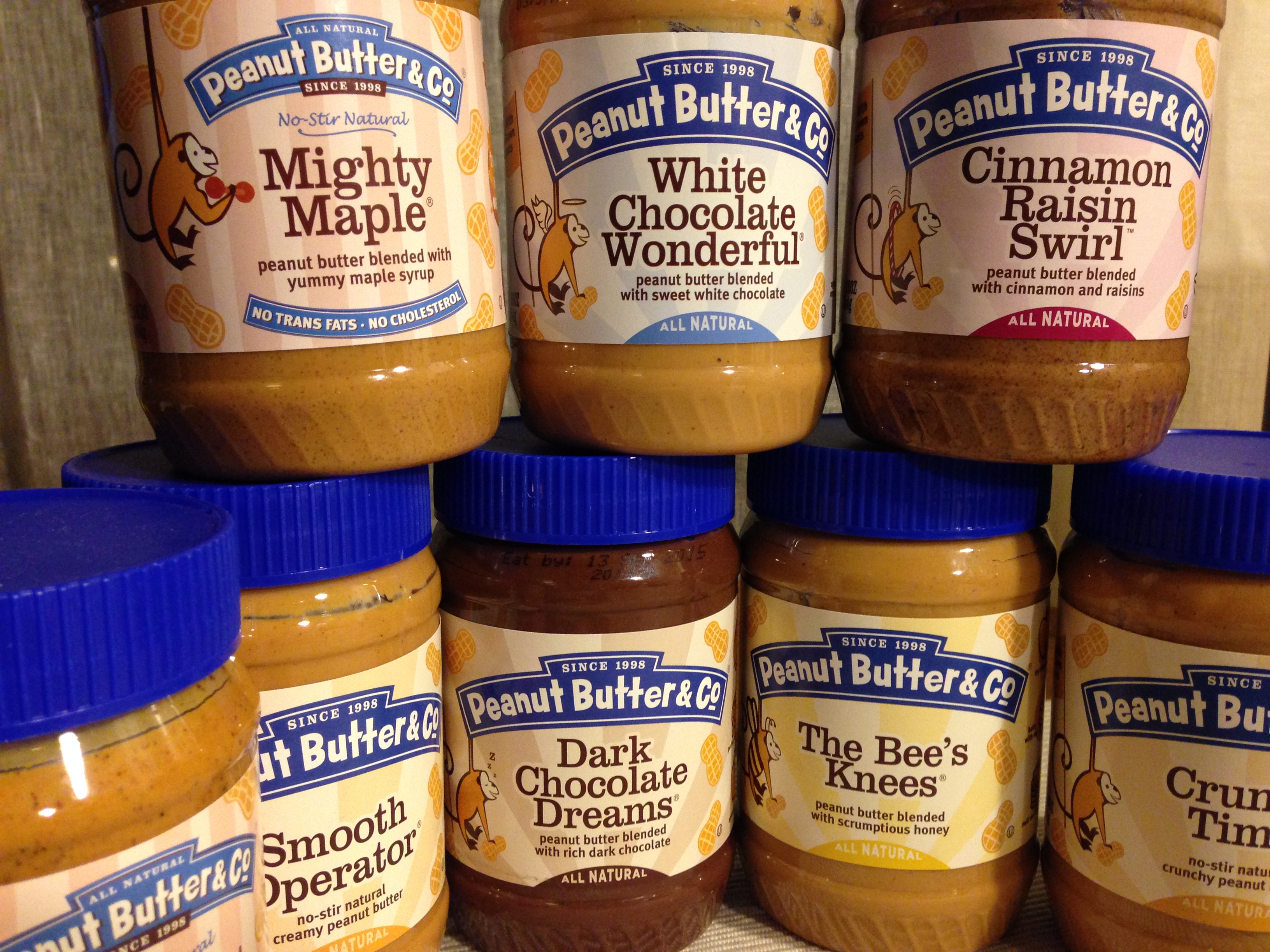 a group of jars of peanut butter