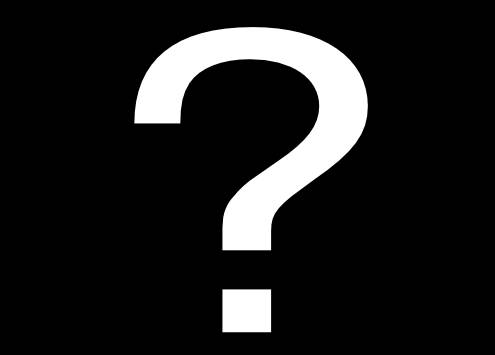 a white question mark on a black background