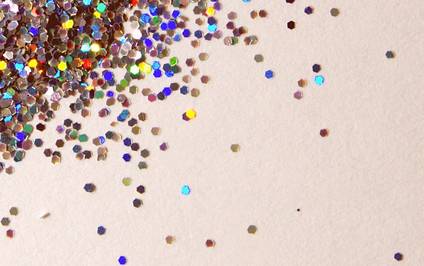 a close up of colorful confetti