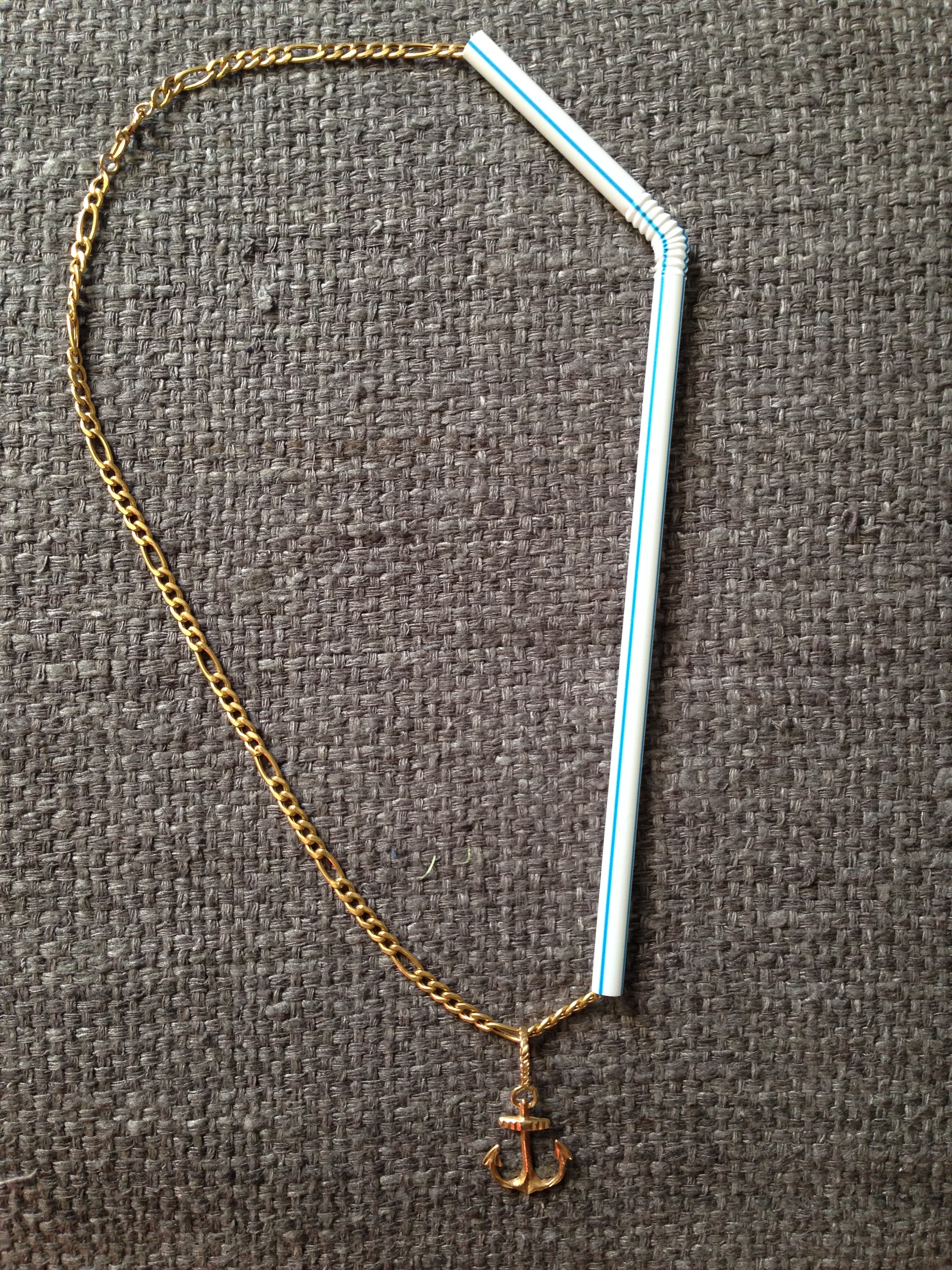 necklace in straw