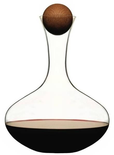 a glass decanter with a ball in the middle of it
