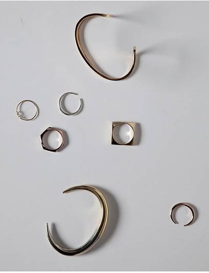a group of gold rings