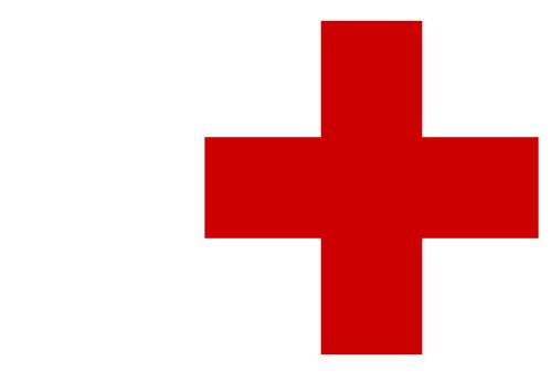 a red cross on a white background
