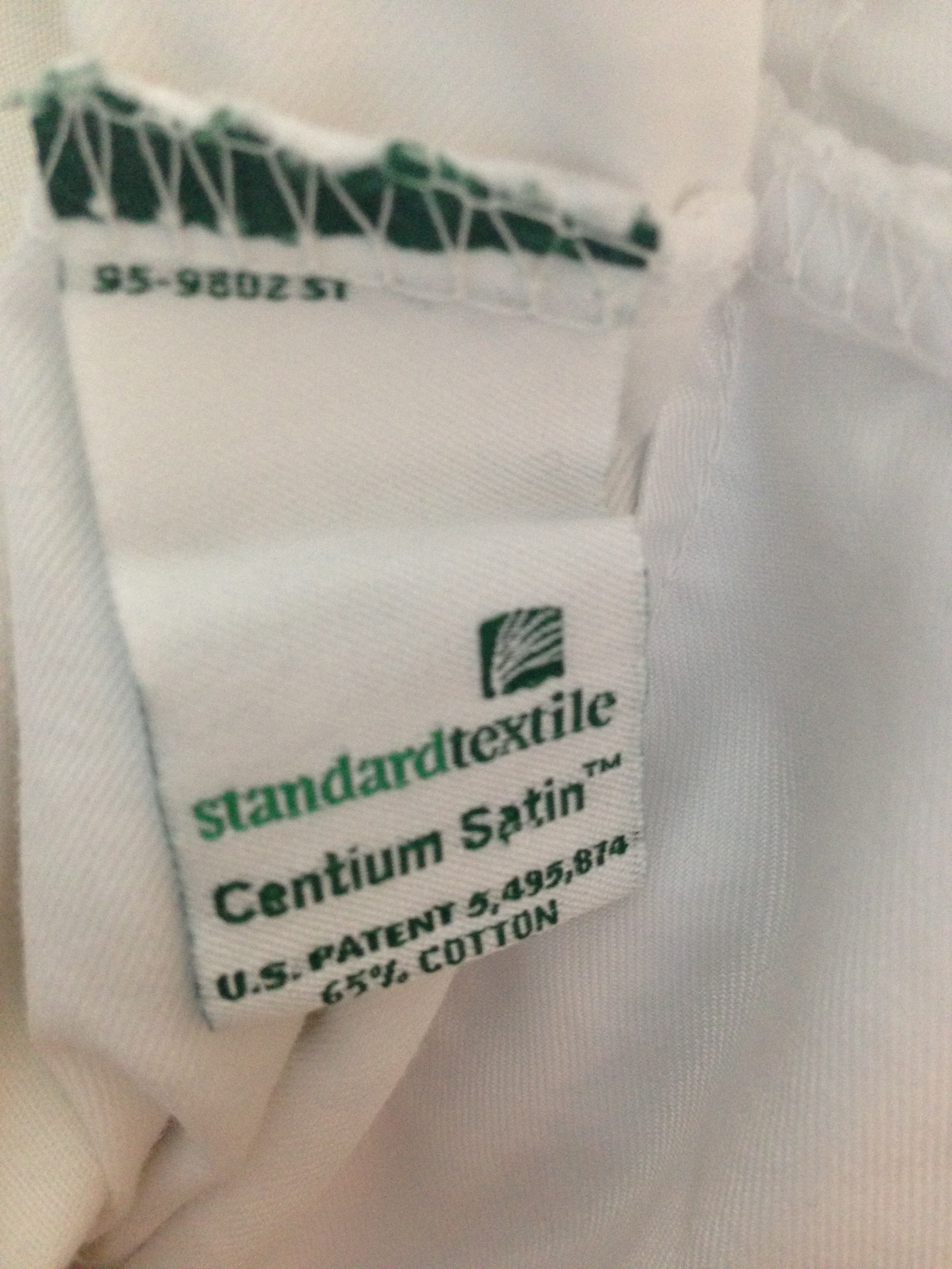 a label on a white shirt