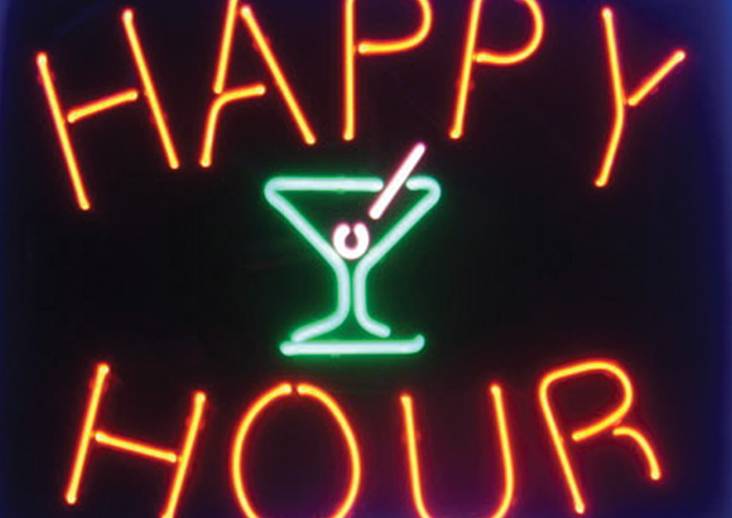 a neon sign with a martini glass