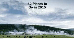 Have you seen this? 52 places to go in 2015.